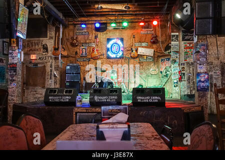 Innere des Morgan Freeman Ground Zero Blues Club in Clarksdale, Mississippi Stockfoto