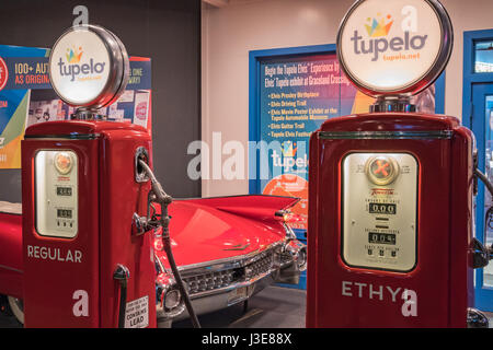 Hommage an Tupelo, Mississippi - Geburtsort von Elvis Presley in der Automuseum von Elvis Presley, Graceland, Memphis Stockfoto