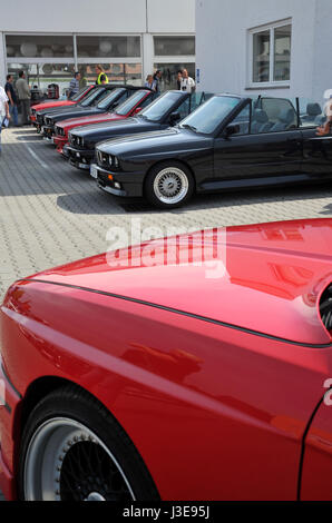 E30 BMW M3 s an einem Auto in der Nähe von München treffen Stockfoto