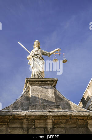 Statue der Justitia in Dublin Castle in Dublin, Stockfoto