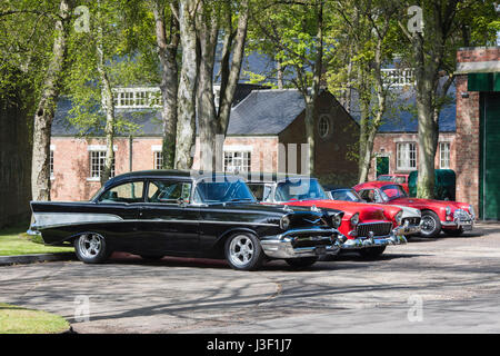 Chevrolet amerikanische Oldtimer in Bicester Heritage Centre. Oxfordshire, England Stockfoto