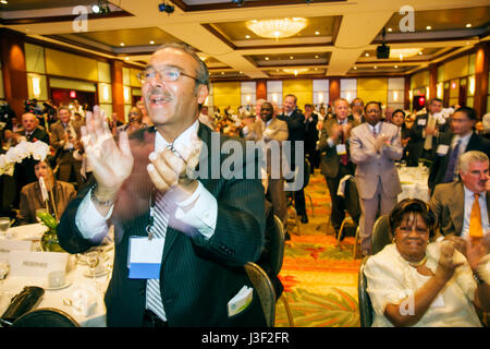 Miami Florida, InterContinental, Hotel, Konferenz der Bürgermeister der Vereinigten Staaten, Mittagessen in der Stadt, Senator Barack Obama, Kandidat des demokratischen Präsidenten Stockfoto