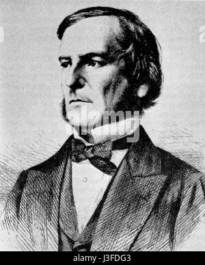 George Boole war ein englischer Mathematiker und Logiker, der vor allem für seine Arbeit an der Entwicklung der booleschen Algebra bekannt war. Seine Theorien hatten einen tiefgreifenden Einfluss auf die Informatik, das Design digitaler Schaltungen und Logiksysteme. Stockfoto