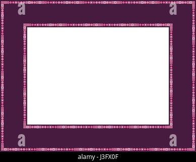 Perlen gemusterter Rahmen mit Mosaikrand, der für Babyduschen, Ostern, Thanksgiving, Weihnachten, Valentinstag Einladungen oder andere Gelegenheiten verwendet werden kann Stock Vektor
