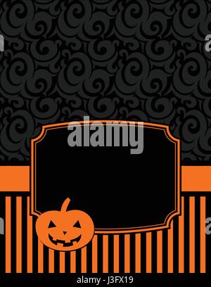 Halloween Hintergrund mit Happy Halloween Text, Copyspace und einem abstrakten Hintergrund mit Wirbeln und Linien Stock Vektor