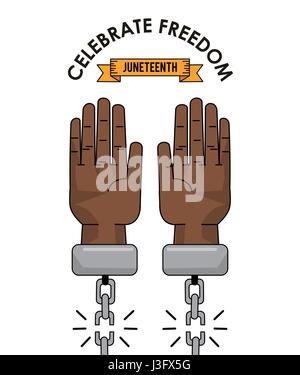 Juneteenth feiern Freiheit Slave Bild Stock Vektor