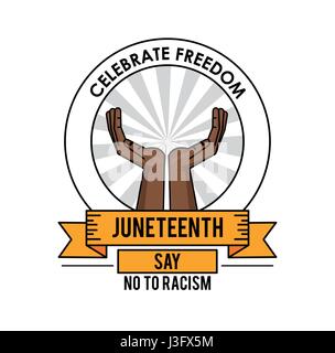 Juneteenth feiern Freiheit Etikettengestaltung Stock Vektor
