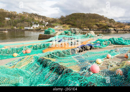 Fischernetze am Gairloch, Wester Ross, Schottland, Großbritannien Stockfoto