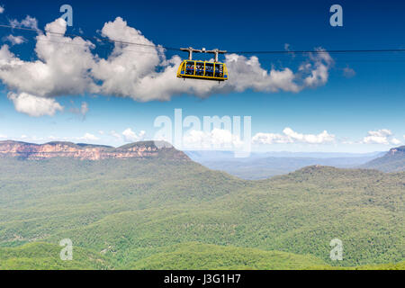 Scenic Railway Seilbahn vorbei Mount Solitary, Blue Mountains Nationalpark, new South Wales, Australien Stockfoto