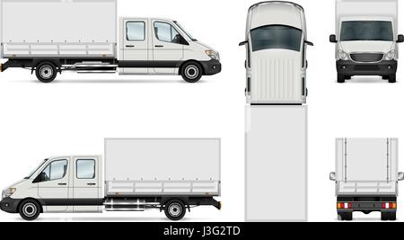 Cargo-van-Vektor-Illustration. Isolierte Nutzfahrzeug auf weiß. Alle Schichten und Gruppen organisiert auch für die einfache Bearbeitung und einfärben. Stock Vektor