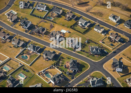 Luftaufnahme der Vorort, New Jersey, USA Stockfoto