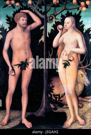 Adam und Eva - Lucas Cranach der jüngere - ca. 1540 Stockfoto