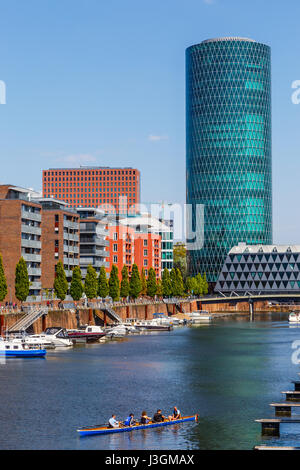 Westhafen, Frankfurt am Main, Deutschland. April 2017. Stockfoto
