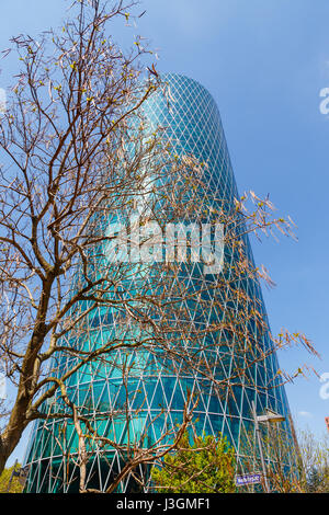 Westhafen Tower, Frankfurt am Main, Deutschland. April 2017. Stockfoto