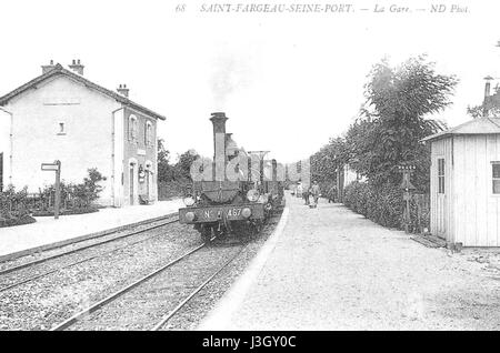 Gare de Saint Fargeau Carte postale0007 Stockfoto