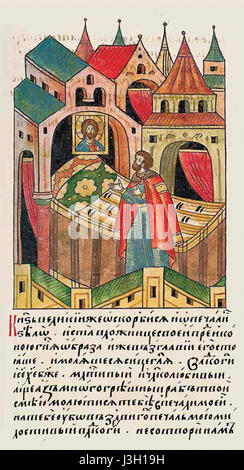 Gesichts-Chronik-b.09, 387 Dmitry Donskoy beten Stockfoto