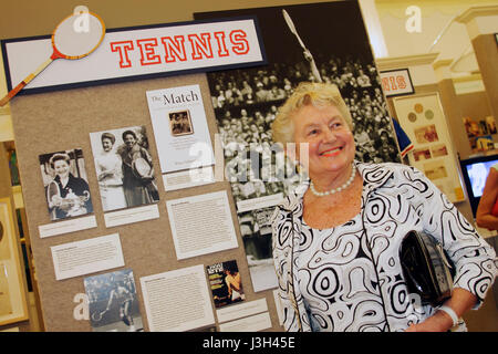 Miami Beach, Florida, Jewish Museum of Florida, Angela Buxton, Tennis, Wimbledon-Doppelsieger, Florida Jews in Sports, Ausstellungsausstellung, Foto Stockfoto