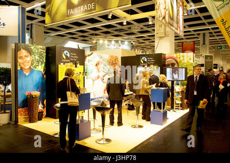 Deutschland, Köln, die ANUGA Speisen und Getränke-Messe im Messezentrum im Stadtteil Deutz, Stand der Fairtrade und Transfair Stockfoto