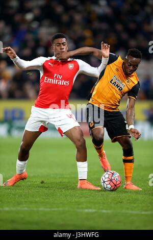 ALEX IWOBI MOSES ODUBAJO HULL CITY FC V ARSENAL HULL CITY FC V ARSENAL KC STADIUM HULL ENGLAND 8. März 2016 Stockfoto