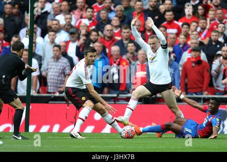 MICHAEL CARRICK, Wayne Rooney, Wilfried ZAHA, CRYSTAL PALACE FC V MANCHESTER UNITED FC, CRYSTAL PALACE FC V MANCHESTER UNITED FC Stockfoto