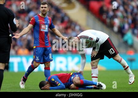 JAMES MCARTHUR, JASON PUNCHEON, Wayne Rooney, CRYSTAL PALACE FC V MANCHESTER UNITED FC, CRYSTAL PALACE FC V MANCHESTER UNITED FC Stockfoto