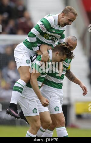 TIERNEY FORREST LEIGH BROWN HEARTS OF MIDLOTHIAN HEARTS OF MIDLOTHIAN FC V CELT TYNECASTLE STADIUM EDINBURGH Schottland 07 August Stockfoto