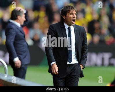 CHELSEA-Trainer ANTONIO CONTE WATFORD V CHELSEA VICARAGE ROAD Stadion WATFORD ENGLAND 20. August 2016 Stockfoto