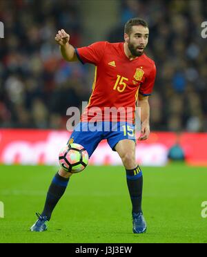 DANI CARVAJAL Spanien ENGLAND V Spanien WEMBLEY Stadion LONDON England 15. November 2016 Stockfoto