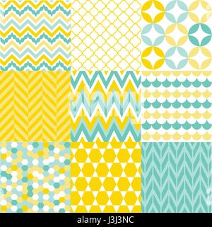 Reihe von geometrischen Mustern Stock Vektor