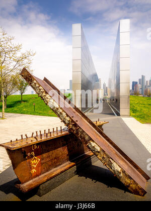 Denkmal für die New Jersey-Bewohner, die ihre Leben auf 9/11 verloren. Stockfoto