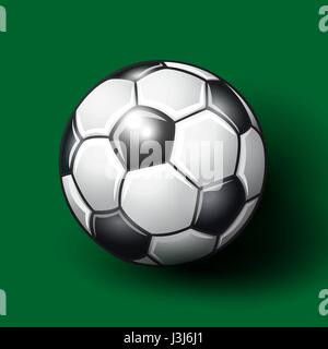 Fußball auf dem grünen Hintergrund. Stock Vektor