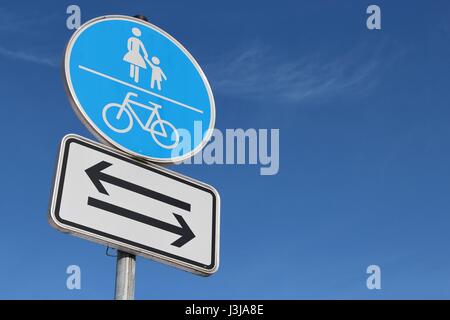 Deutsche Verkehrszeichen: gemeinsame Nutzung Weg Stockfoto
