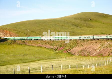 Transsibirische Eisenbahn von Peking nach Ulan Bator Mongolei Stockfoto