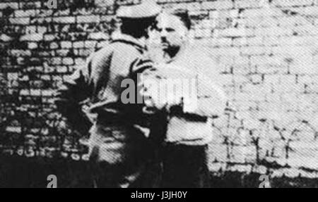 Rudolf HÃ¶ss war der erste Kommandant des Konzentrationslagers Auschwitz während des Zweiten Weltkriegs. Er war verantwortlich für die Überwachung der Hinrichtung von Massenmorden während des Holocaust. Seine Handlungen sind Teil der historischen Aufzeichnungen über Kriegsverbrechen. Stockfoto