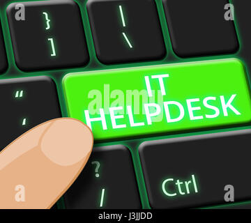 IT-Helpdesk-Taste zeigt Informationstechnologie 3d Illustration Stockfoto