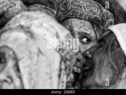 Holi Festiival in Brij, Barasnana, Utttar Pradesh, Indien, Asien Stockfoto