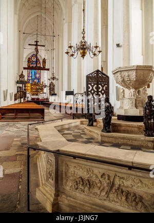 Polen, Westpommern, Gdansk, Altstadt, Interiro Blick von der Marienkirche Stockfoto