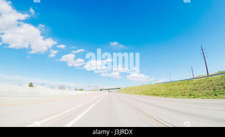 POV-Punkt des anzeigen - fahren südlich nach Denver auf Highway 36. Stockfoto