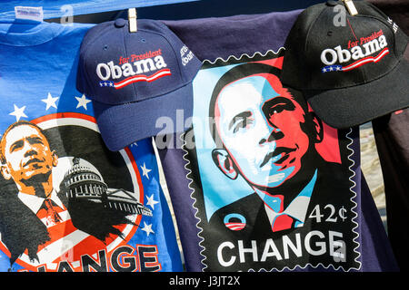 Miami Florida, Biscayne Boulevard, Bicentennial Park, frühe Abstimmung für Change Rally, Barack Obama, Präsidentschaftskandidat, Kampagne, Wahlkampf, Utensilien, Stockfoto