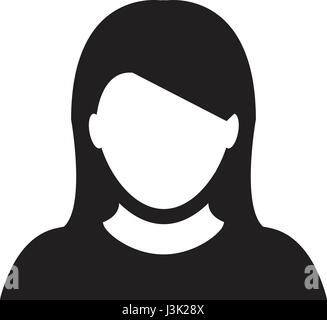Frau Benutzersymbol - Person-Profil-Avatar-Glyph-Vektor-Illustration Stock Vektor