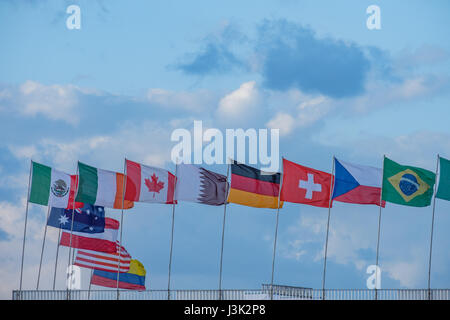Gruppe von Nationalflaggen Stockfoto