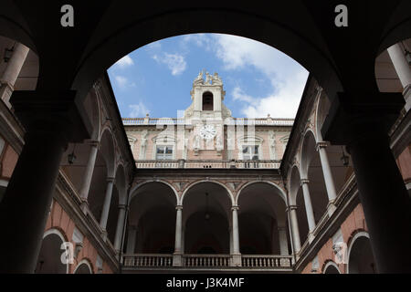 Palazzo Doria-Tursi, auch bekannt als das Palazzo Niccolo Grimaldi in Genua, Ligurien, Italien. Der Palast dient heute als die Stadtverwaltung sowie eines der drei Gebäude der Musei di Strada Nuova (Museen der Strada Nuova). Stockfoto