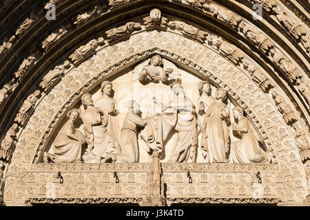 Toledo (Castilla-La Mancha, Spanien): äußere der mittelalterlichen Kathedrale im gotischen Stil, detail Stockfoto