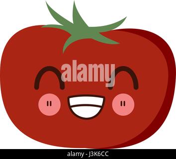 Kawaii Tomate Gemüse frische Lebensmittel Bild Stock Vektor