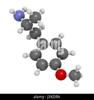 p-Methoxyamphetamine (PMA) halluzinogene Droge Molekül. Führt häufig zu tödlichen Vergiftungen bei MDMA (XTC, Ecstasy) verwechselt. Atome sind statt Stockfoto