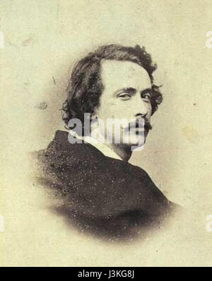 Dieses von Wilhelm Jensen gemalte Porträt zeigt Horace Aumont, eine bemerkenswerte Figur aus dem 19. Jahrhundert. Das Gemälde hebt Aumonts Bedeutung in seiner Ära hervor und spiegelt die künstlerischen Stile und Porträttechniken der Zeit wider. Stockfoto