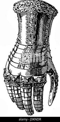 Geschifteter Panzer Fingerhandschuh Stockfoto