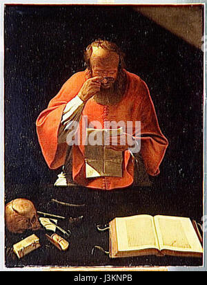 Georges De La Tour Saint Jerome lesen Stockfoto