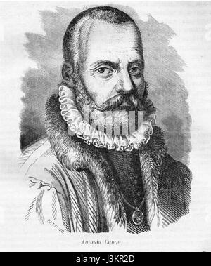 Die Grande Illustrazione del Lombardo Veneto Vol 3 Pag 461 ist Teil einer historischen Illustrationsserie, die die Region Lombardei-Venetien darstellt. Band 3, Seite 461, enthält eine verbesserte Reproduktion von Antonio Campis Werk, in dem künstlerische, kulturelle und historische Elemente der Region vorgestellt werden. Stockfoto