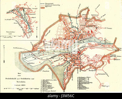 Halden Karte 1884 Stockfoto